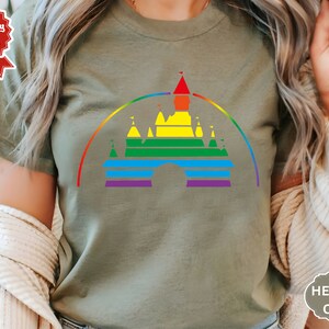 Pride Disney Castle Shirt, Disney Vacation LGBT Shirt, Rainbow Tee Shirt, LGBTQ Shirts, Gay Lesbian T-shirt, Equality Shirt, Bi Rights Tee