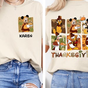2025 Disney Thanksgiving Shirts, Disney Thanksgiving Crew T Shirt, Disney Mickey Minnie Ears Shirt, Mickey and Friends Tee,Fall Disney Shirt