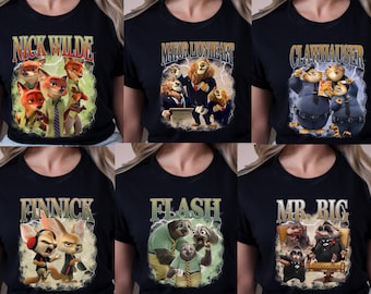 Disney Zootopia 2 Characters Bootleg  Shirt, Judy Hopps Nick Wilde Gary De'Snake Tee, Zootropolis, Disneyland Family 2026 Trip Shirt