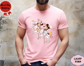 Camiseta de carrusel de Mickey Minnie, camiseta de Magical Kingdom, camiseta de parque temático de Disney, camiseta de carrusel mágico de Disney, regalo de pareja de Mickey Minnie