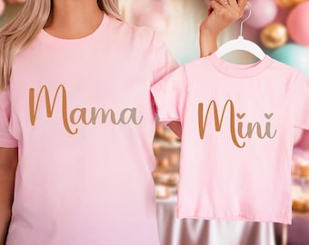 Passende Mama und Mini-T-Shirts, Mama-T-Shirt, Mutter-Tochter-Pullover, Mama und ich passendes Sweatshirt, neue Muttergeschenk, Geschenk für Mutter