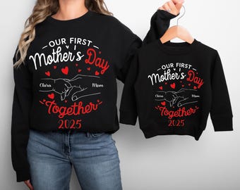 Our First Mother's Day Shirt, Custom Kids Name Mama Shirt, Mama Hand with Kids Name Shirt, Personalized Grandma Shirt, Custom Mommy Gif