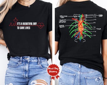 Grey's Anatomy "It's a beautiful day to save lives" tshirt & H | TV Series Design , Grey Sloan Memorial Hospital Fans Gift