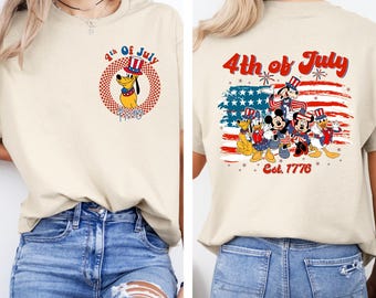 Disney 4 juli-shirt, Disney-feest, Disney Patriottisch shirt, Disney America, Disney Minnie Mickey-shirt, bijpassende Disney-shirts