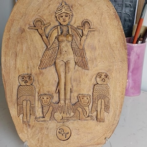 Ereshkigal Tablet Replica: Ishtar Night Queen, Sumerian Goddess, Lilith