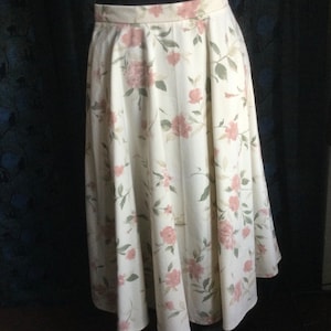 Cream Brushed Cotton Swing Skirt,