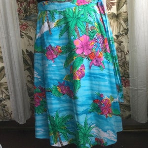 SALE Tropical Print Wrap Skirt, Boho Chic Skirt