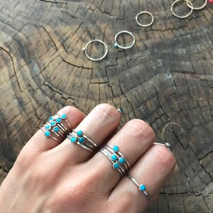 SALE Tiny Tahoe Turquoise Stacking Ring image 7