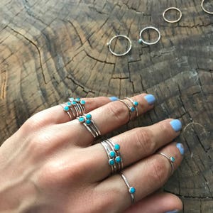 SALE Tiny Tahoe Turquoise Stacking Ring image 6