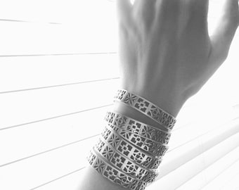 Silver Cinderblock Cuff