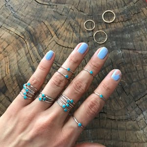 SALE Tiny Tahoe Turquoise Stacking Ring image 4