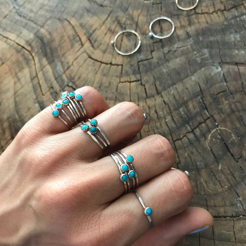 SALE Tiny Tahoe Turquoise Stacking Ring image 3