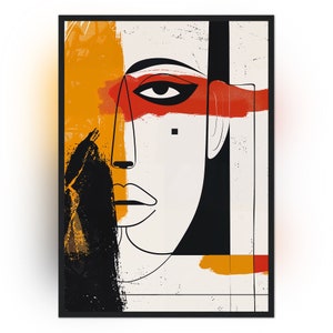 Yasmin-abstrakcyjna twarz kobiety_, wydruk plakatu, wysokiej jakości sztuka cyfrowa, inspirujące plakaty artystyczne, wyjątkowa sztuka do wystroju domu