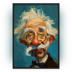 Retrato de Albert Einstein: Impresión de arte digital con IA, El Pensador