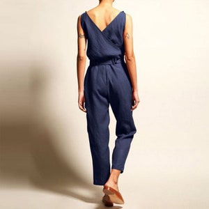 elegante katoenen jumpsuit, zomer jumpsuit, casual jumpsuit, plus size jumpsuit GRATIS Amerikaanse verzending afbeelding 2