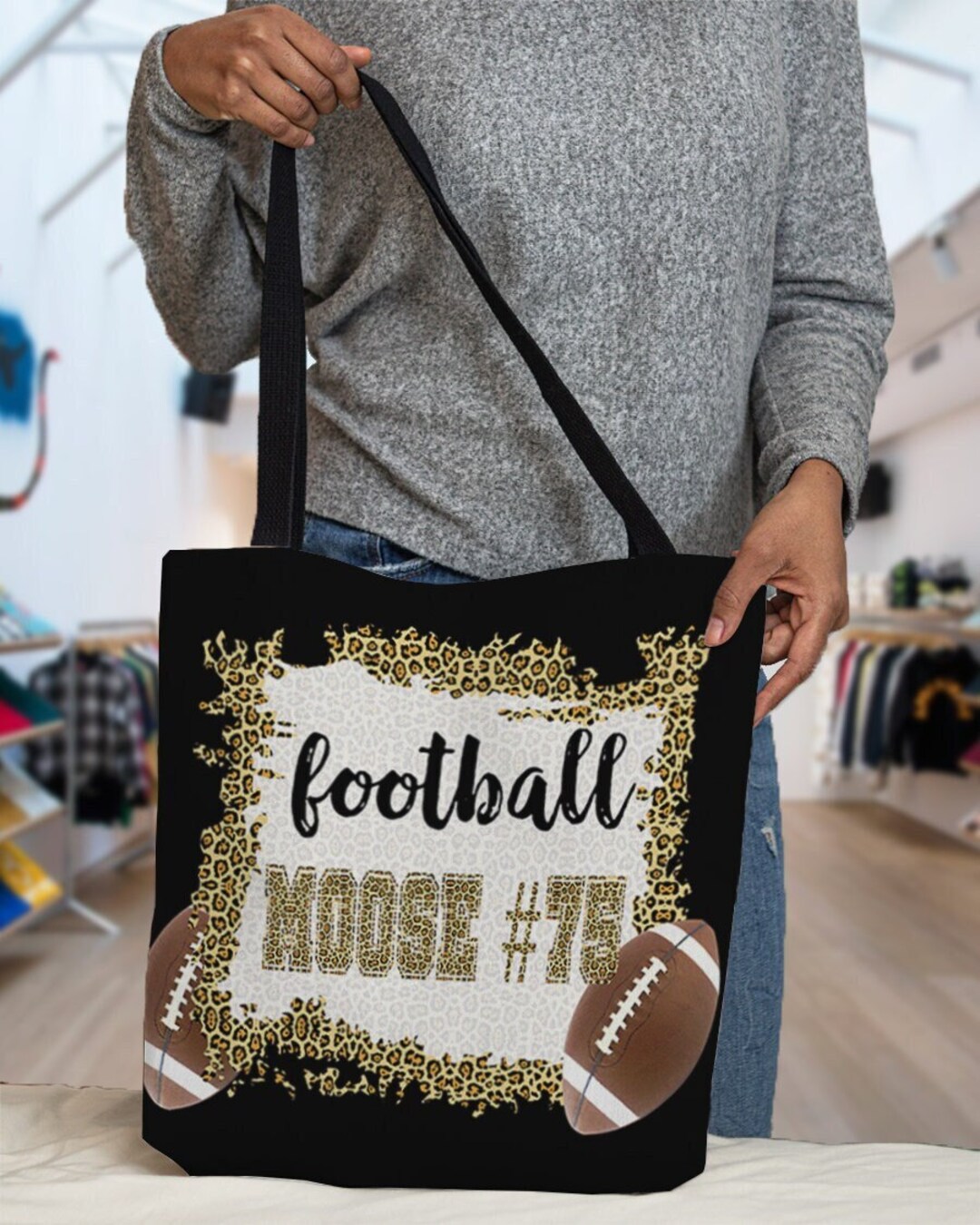 Personalized Football Tote Bag Vintage Football Tote Bag Etsy