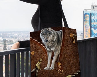 Cool Wolf Deluxe Printing Small Purse Portable Receiving Bag Cool Wolf Deluxe Printing Small Purse Portable Receiving Bag