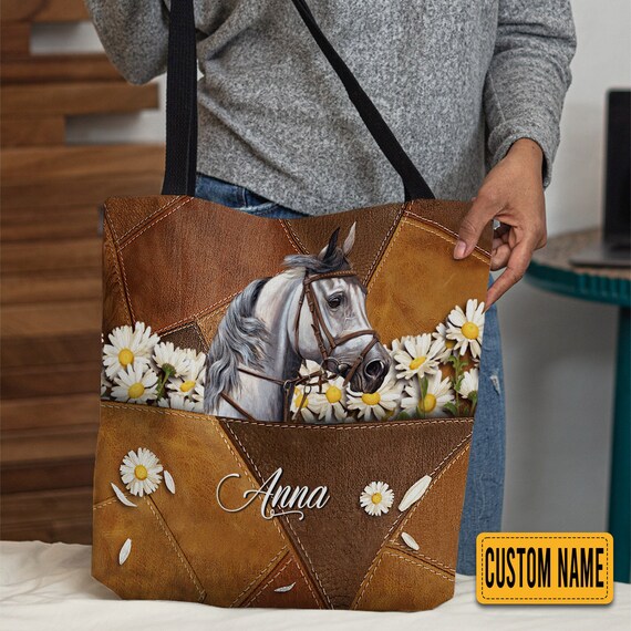 Personalized Horse Tote Bag Custom Horse Handbag Horse Bag Etsy