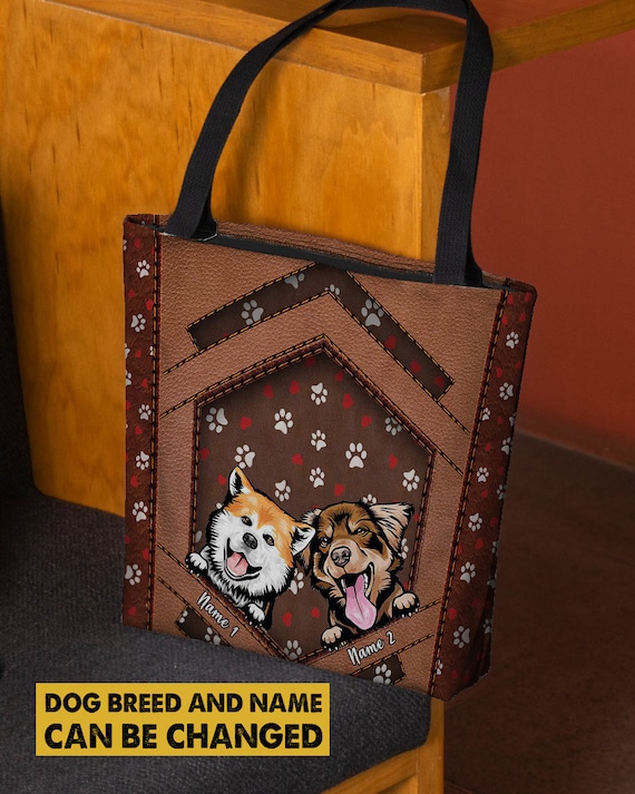 Personalized Dog Tote Bag Love Dog Shoulder Bag Custom Dog Etsy