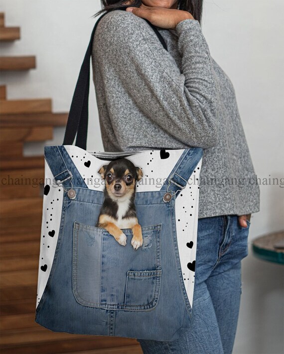 Chihuahua Dog Tote Bag Love Dog Tote Chihuahua Dog Handbag Etsy