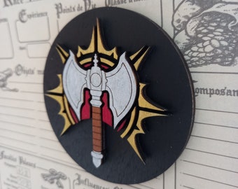 Magnet Baldur Gate 3 classe Barbare Dnd en bois, aimant décoratif - Barbare d&d premium XXL