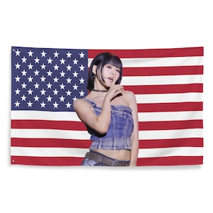 KISS of LIFE Natty USA Kpop American Flag Patriotic Tiktok Meme Trendy Room Tapestry Fanmade Subtle Kpop Merch