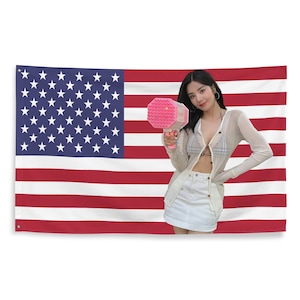 IZ*ONE Kwon Eunbi USA Kpop American Flag Tiktok Meme Trendy Room Tapestry Fanmade Subtle Kpop Merch Waterbomb Festival 2024 Los Angeles