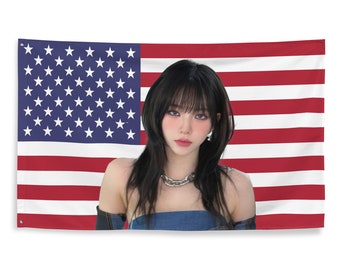 AESPA Karina Wolf Cut America Flag, Aespa Karina My World Kpop
