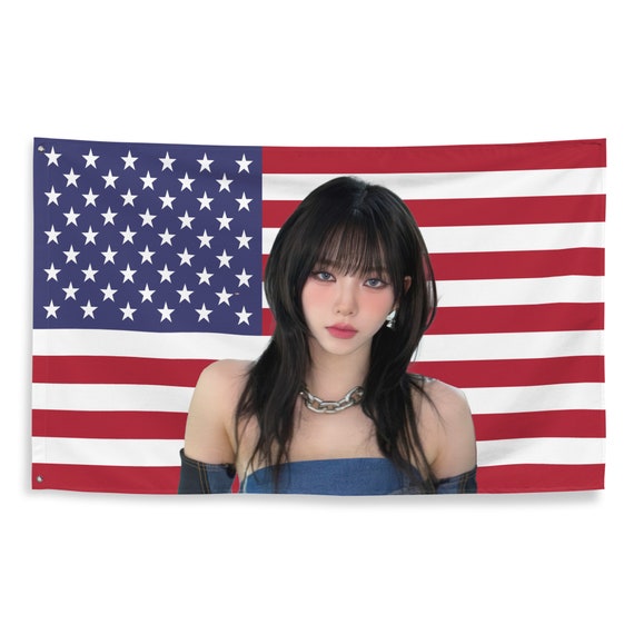 AESPA Karina Wolf Cut America Flag, Aespa Karina My World Kpop