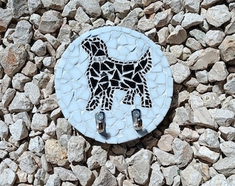 Art mural mosaïque pour animaux de compagnie - Porte-clés fait main pour les amoureux des chiens ou des chats, cadeau idéal pour une pendaison de crémaillère et la fête des mères