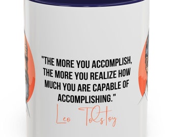 Inspirational Leo Tolstoy Quote Mug | 11oz Ceramic Coffee Mug | Wisdom & Philosophy Gift