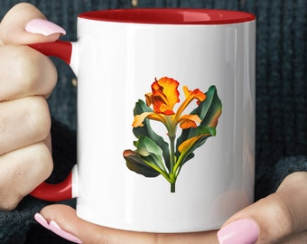 Canna Orange Accent Coffee Mug, 11oz