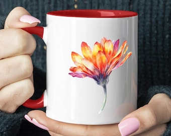 Arctotis x hybrida Flame Coffee Mug | 11oz Ceramic Mug with Vibrant Floral Design | Unique Gift for Flower Lovers