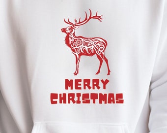 Merry Christmas Hoodie | Cozy Holiday Sweatshirt | Festive Christmas Apparel Unisex Heavy Blend™ Hooded Sweatshirt