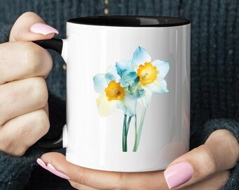 Narcissus Stratosphere Coffee Mug | 11oz Ceramic Mug with Elegant Daffodil Design | Gift for Nature & Flower Lovers