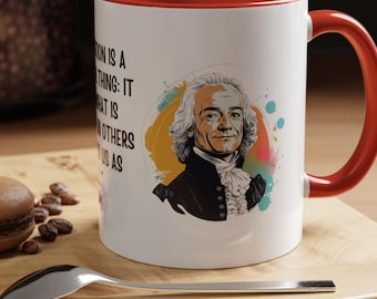 Inspirational Voltaire Quote Mug | 11oz Ceramic Coffee Mug | Motivational Gift for Thinkers & Philosophers