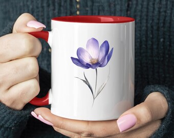 Coffee Mug with Dichelostemma Ida-Maia Design | 11oz Ceramic | Floral Gift for Wildflower Lovers | Gift for Garden Enthusiasts