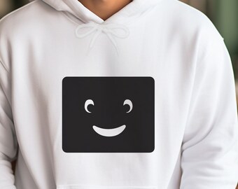 Cozy Smiley Face Hoodie | Feel-Good Fashion Sweatshirt  Unisex Heavy Blend™ Hooded Sweatshirt