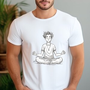 Camiseta de yoga zen / Camiseta gráfica con pose de yoga pacífica Camiseta de manga corta unisex