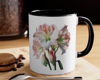 Amaryllis belladonna Flower Accent Coffee Mug, 11oz