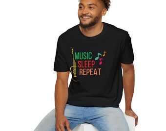 Music Sleep Repeat Unisex Softstyle T-Shirt