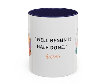 Inspirational Aristotle Quote Mug | 11oz Ceramic Coffee Mug | Wisdom and Philosophy Gift
