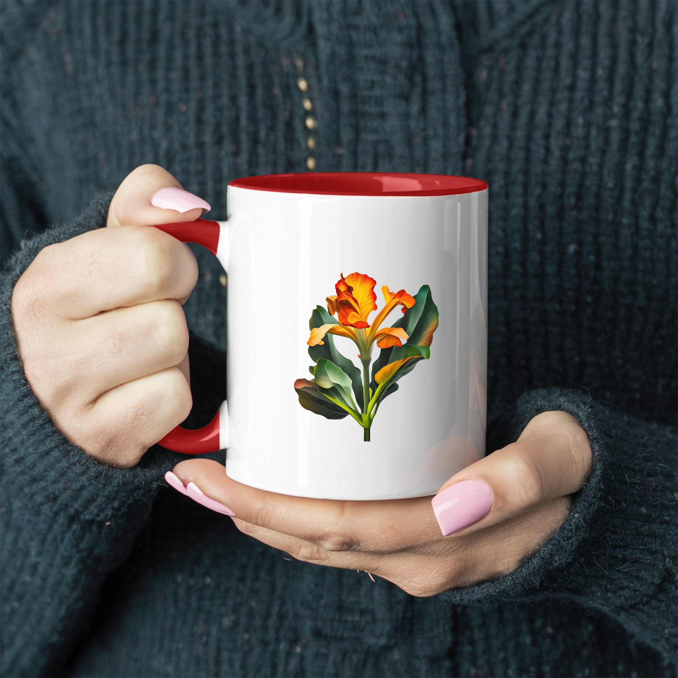 Canna Orange Accent Coffee Mug, 11oz - Etsy