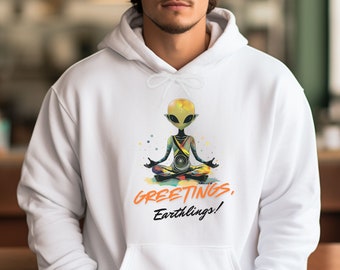 Sweat à capuche Alien amusant et original | Sweat-shirt à capuche unisexe Heavy Blend™ confort hors du commun