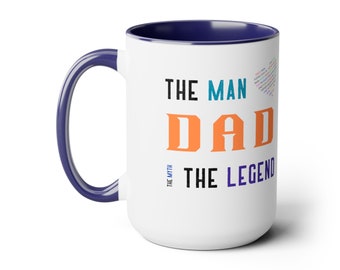 Fathers Day Two-Tone Coffee Mugs, 15oz