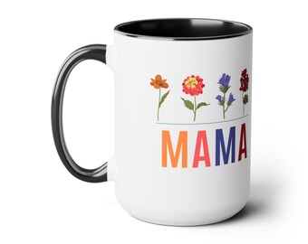 Mothers Day Two-Tone Coffee Mugs, 15oz