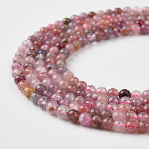 5 mm AAA-Edelsteinperlen aus rosa Spinell, rund und glatt, für Schmuckherstellung und Halsketten | MONO STONE | GRN593