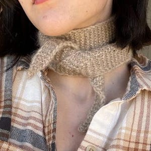 Hand Knitted Alpaca and Wool Mini Scarf