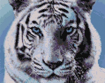 Peyote Stitch PATTERN for White Tiger