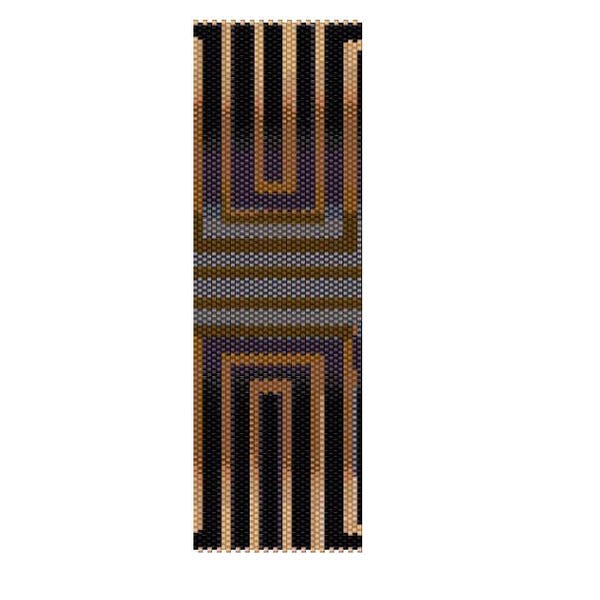 BPOB0002 Optical Brown Even Count Single Drop Peyote Cuff/Bracelet Pattern